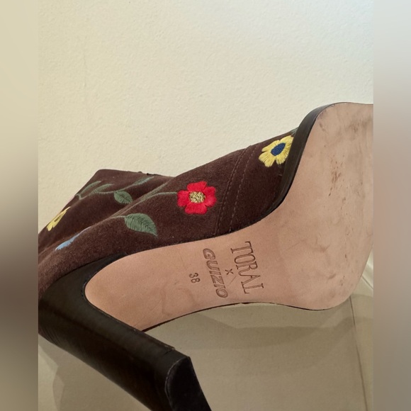 Total x Guizio Eternal Meadows Boots Floral Suede Brown 38 - Picture 12 of 15